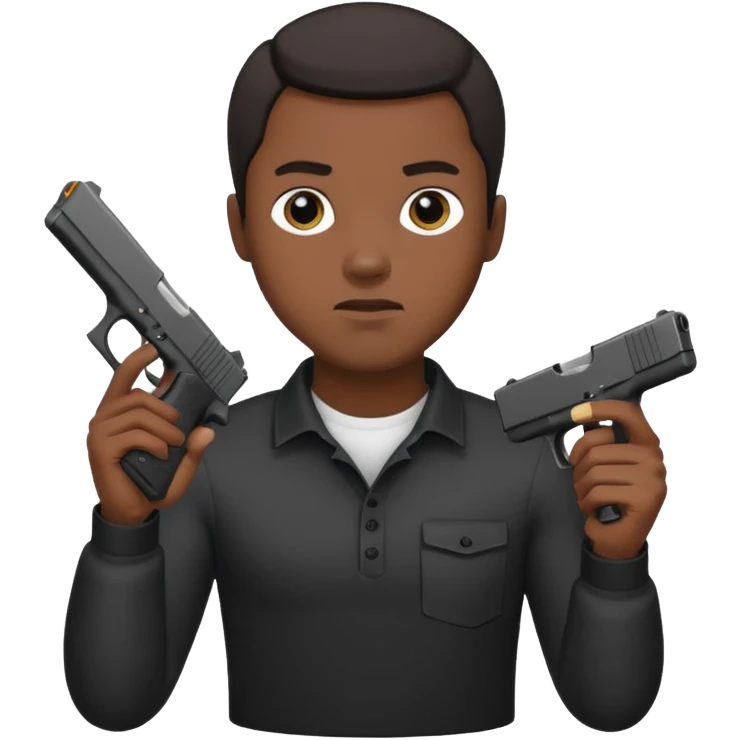 Black person with a Glock emoji
