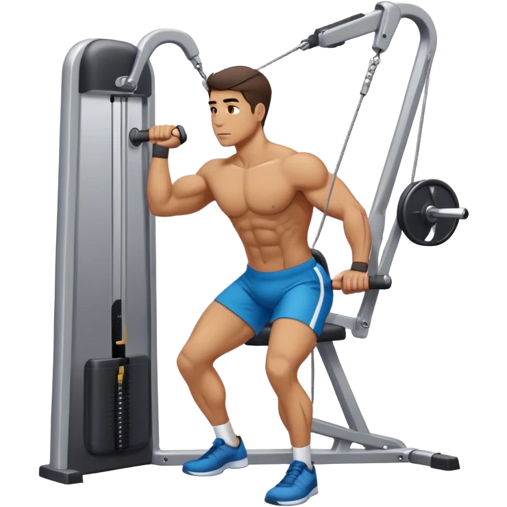 side-view man cable-machine tricep-pushdown emoji