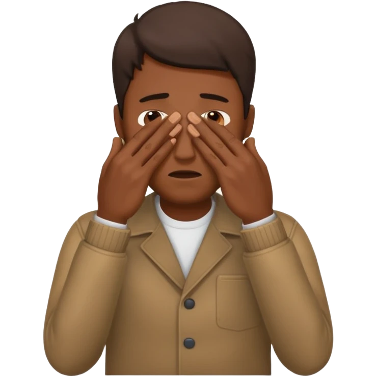 Could you please make an emoji of a community manager man with iphone stressed and covering his face? emoji
