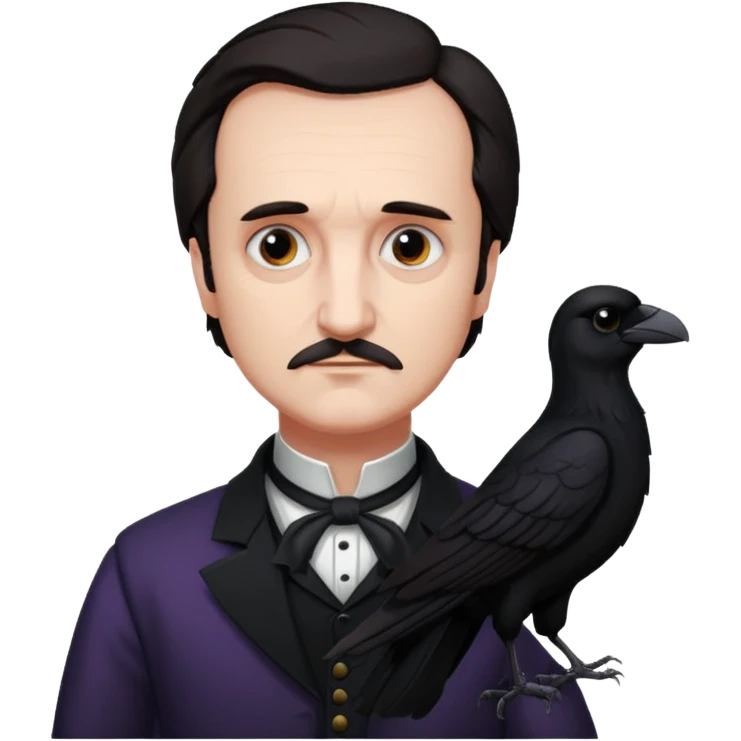 Edgar Allen Poe with Raven emoji