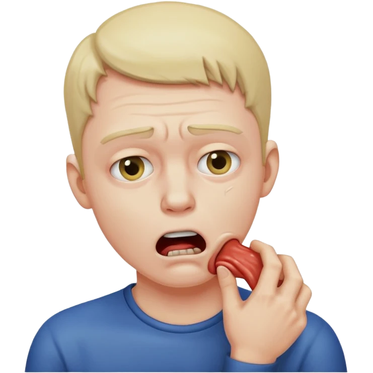 Man choking himself emoji