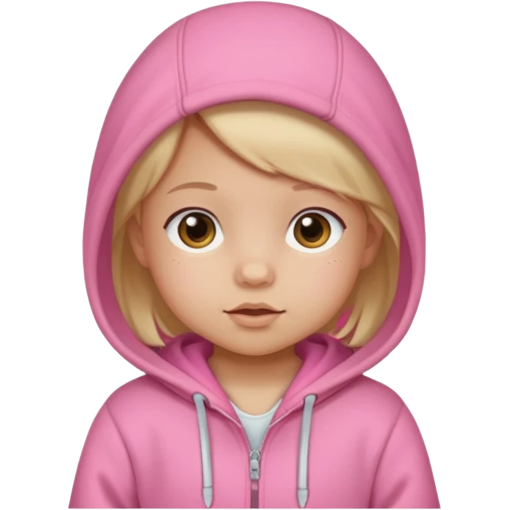 Baby girl wearing a hoodie emoji