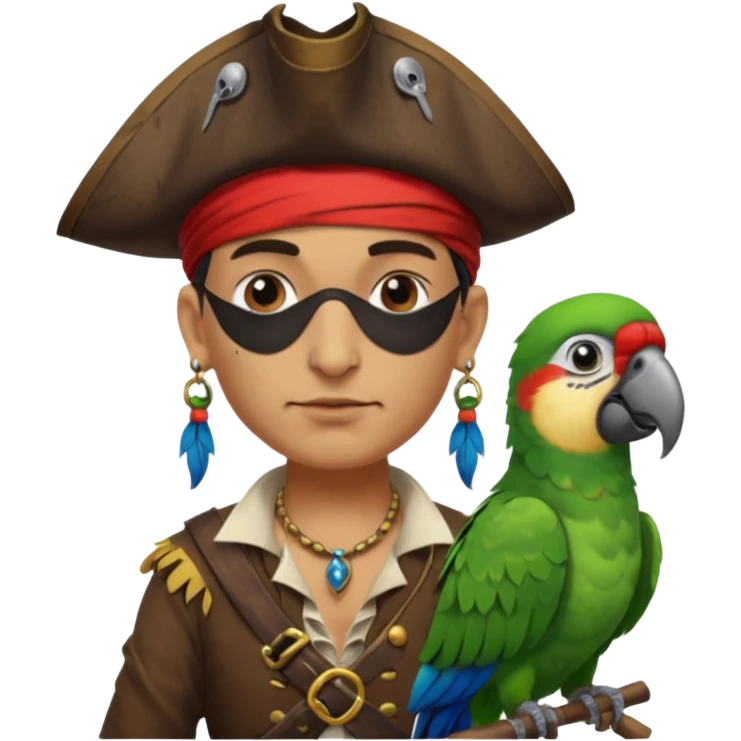 pirate and parrot emoji