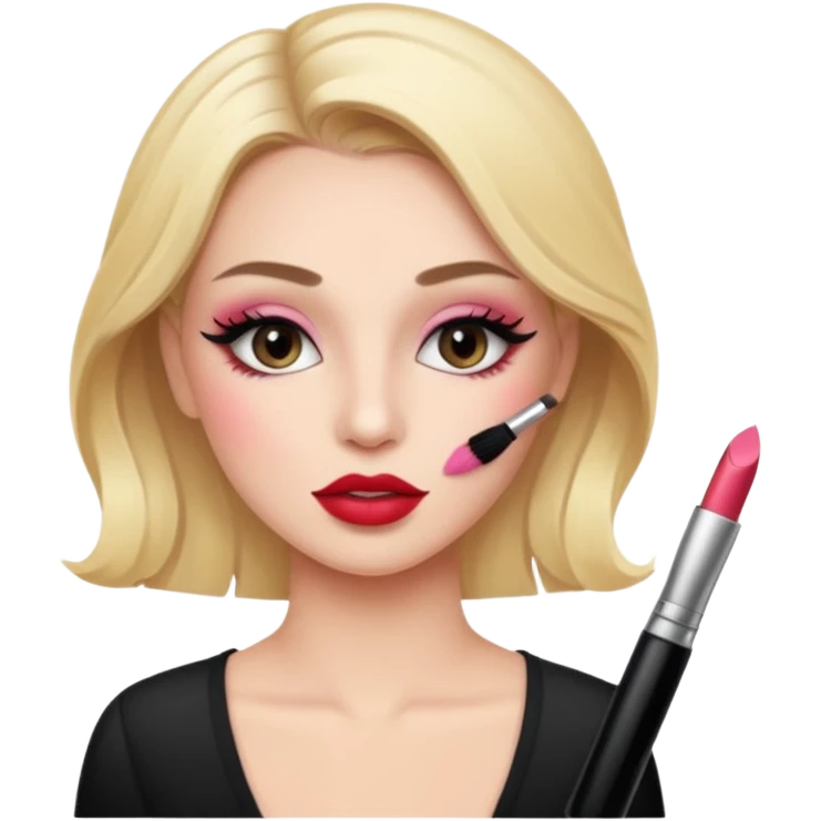 메이크업 받고 있는 여성 emoji