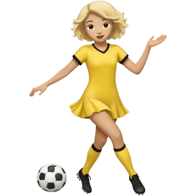 Soccer Player dance in yellow dress emoji