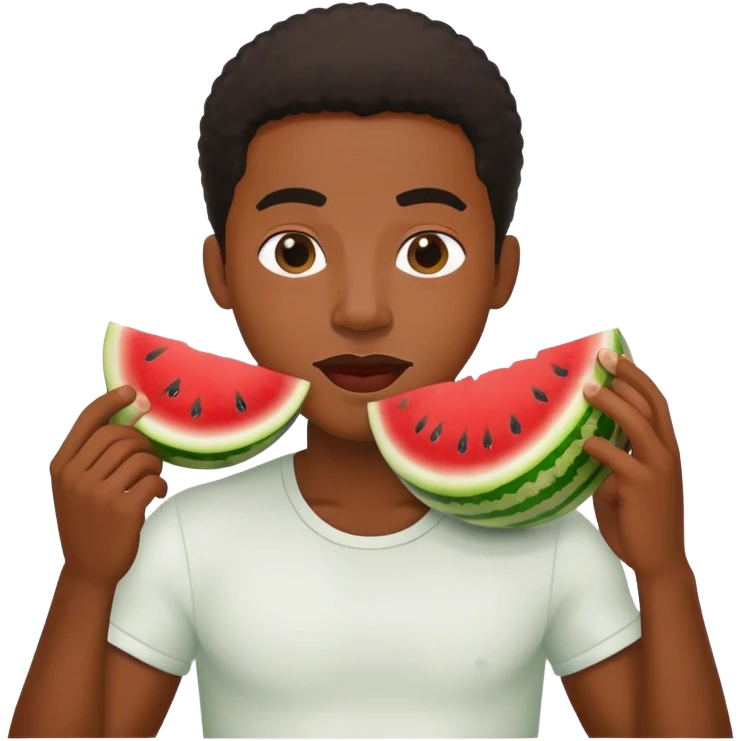black guy eating watermellon emoji