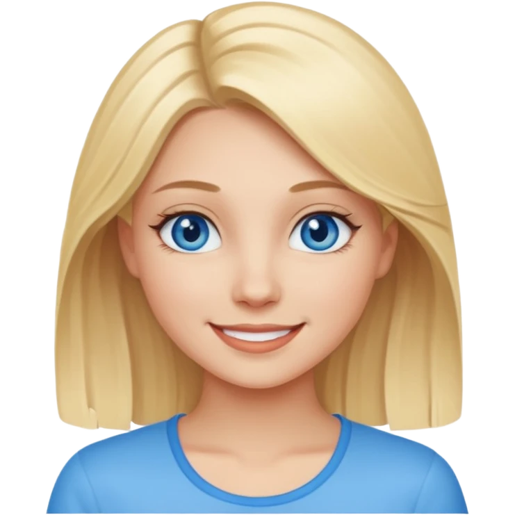Красива дівчина блондинка з голубими очима emoji