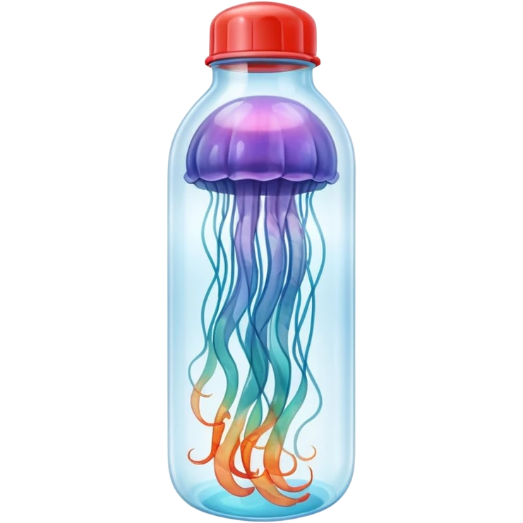 sea jellyfish stuck leg in plastic bottle emoji