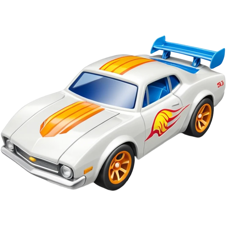 Машинка HotWheels белого цвета в классической упаковке HotWheels. emoji
