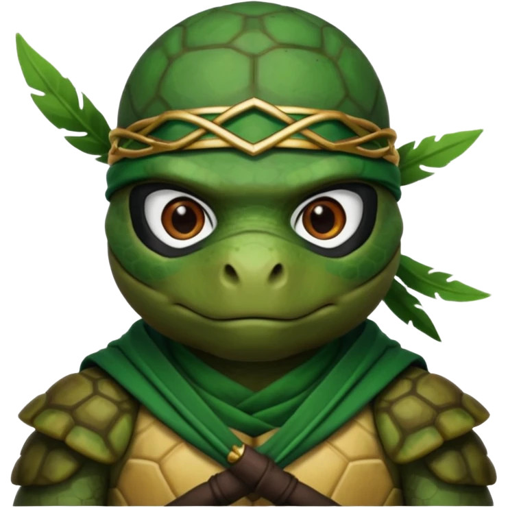 a turle ninja wearing laurel wreaths emoji