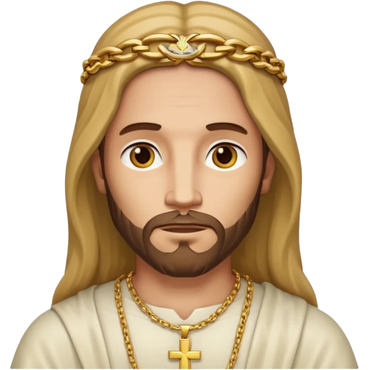 Jesus wearing a gold necklace  emoji
