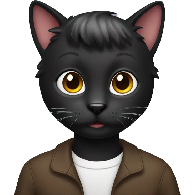 Scootish sort hair black cat emoji