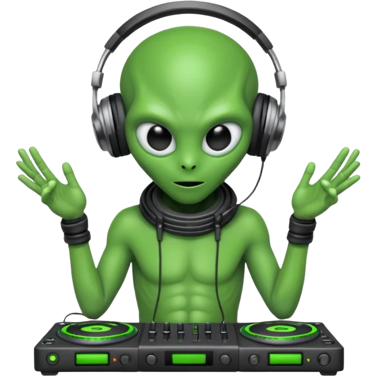 a alien behind the turntables emoji