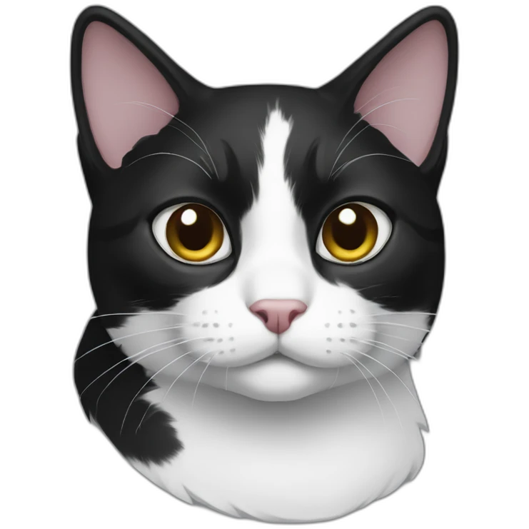 black and white cat emoji