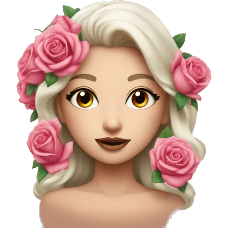 Uma lua com rosas emoji