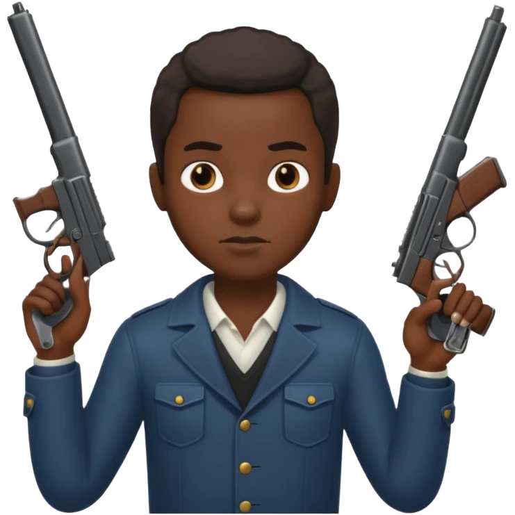 black thug with gun emoji