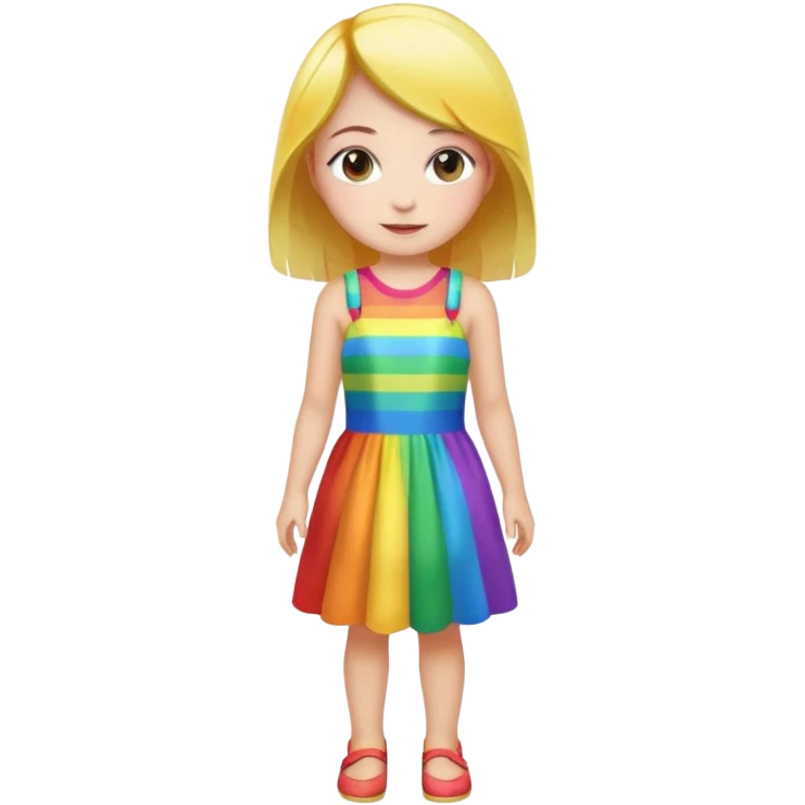 girl with rainbow dress full body  emoji