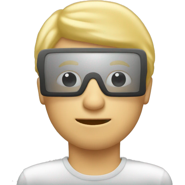 homme blond derrière son écran d'ordinateur emoji | AI Emoji Generator