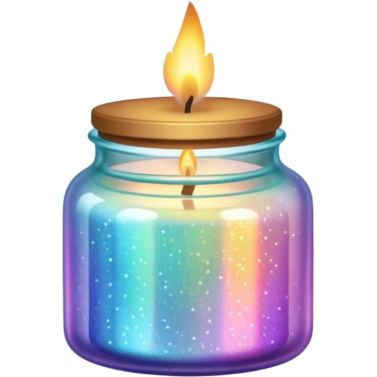 Iridescent Glittered Candle Jar emoji