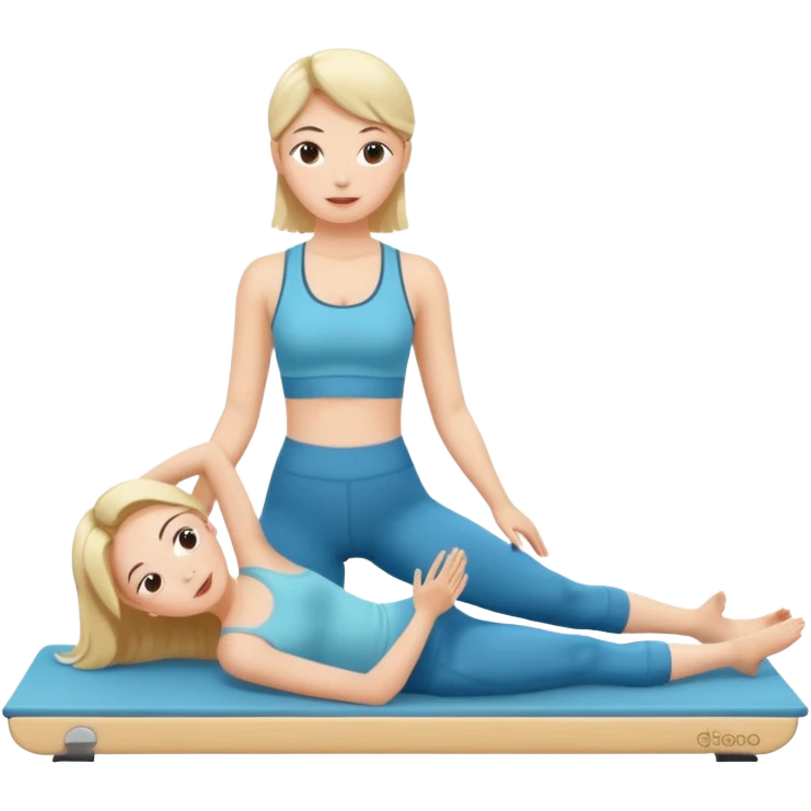 una chica haciendo pilates emoji
