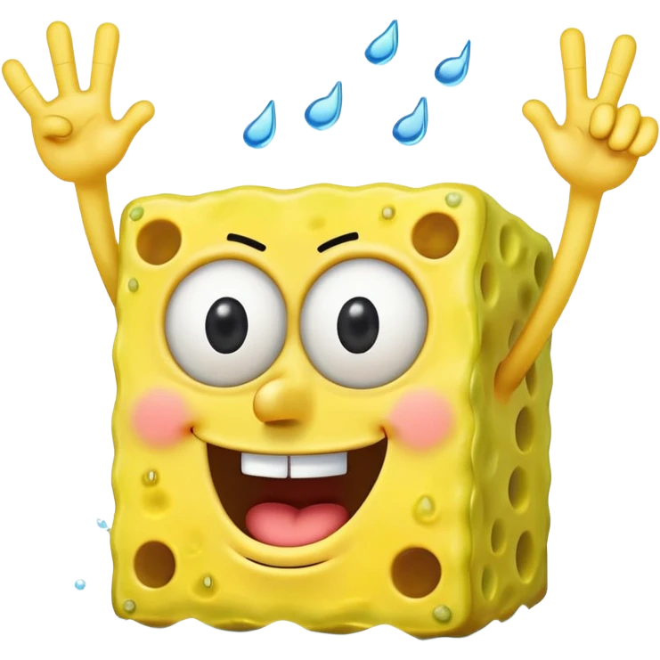 SpongeBob hitting the 67 emote emoji