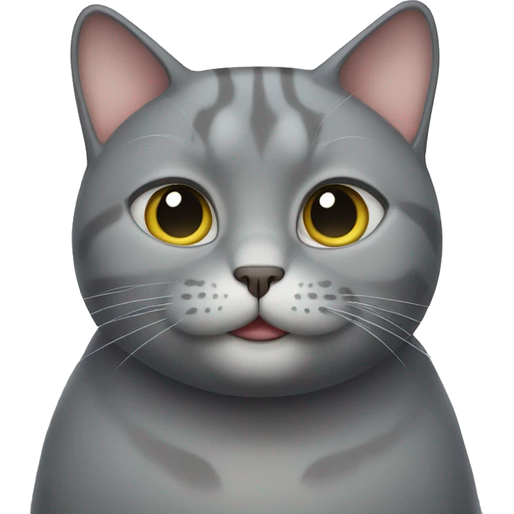 Fat Gray cat emoji