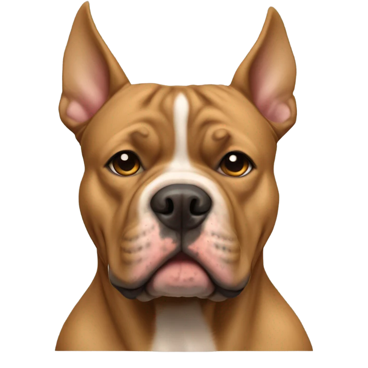 Light Brown american bully dog pointy ears emoji