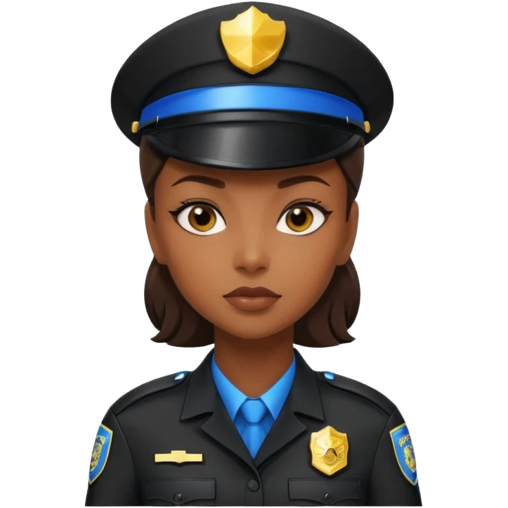 futuristic black woman cop emoji