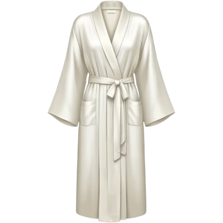 Plain white silk long robe, extra long sleeves, high definition emoji
