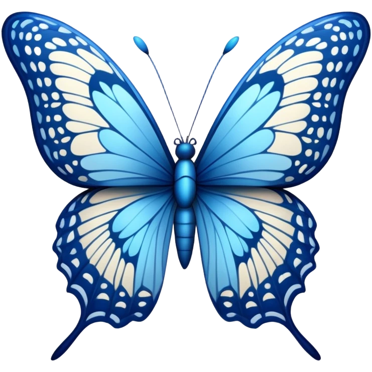 Beautiful blue butterfly with detailed wings emoji