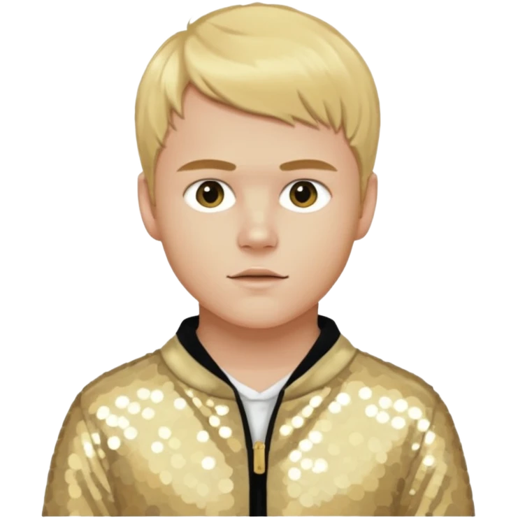 Brady Corbet as Brian Lackey from Mysterious Skin with light skin, golden blonde hair, cream sequin outfit emoji