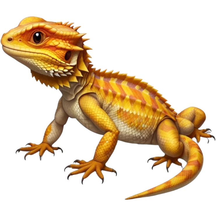 A hyper-realistic bearded dragon (full body) emoji