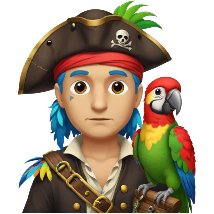 pirate and parrot emoji