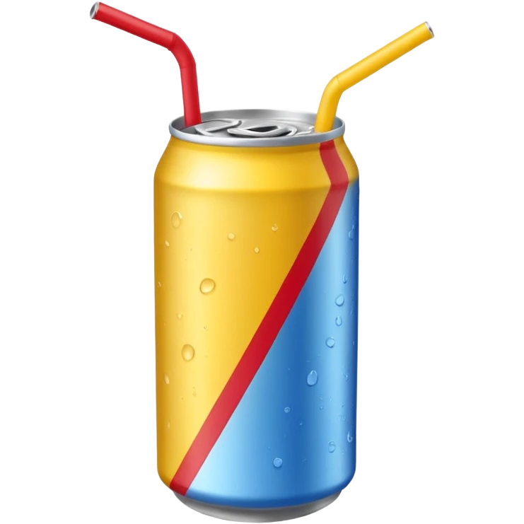 drink can blue red yellow Surfside one straw emoji