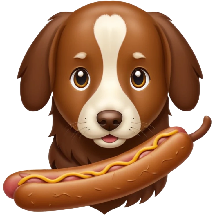 Perro salchicha de pelo largo cachorro color chocolate con color miel emoji