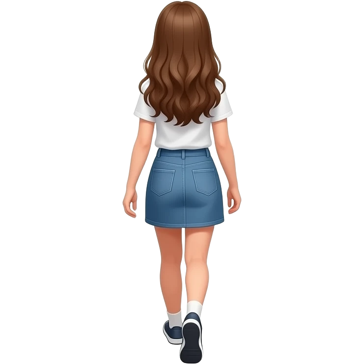 teen girl long hair, walking back into a room emoji
