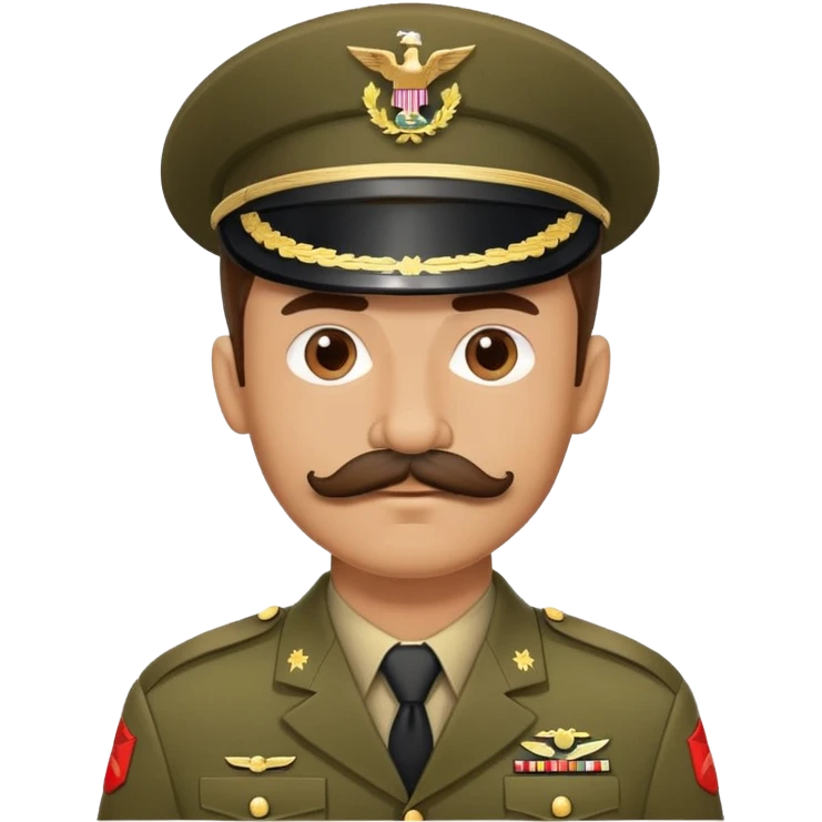 Army soldier with bushy mustache in uniform emoji