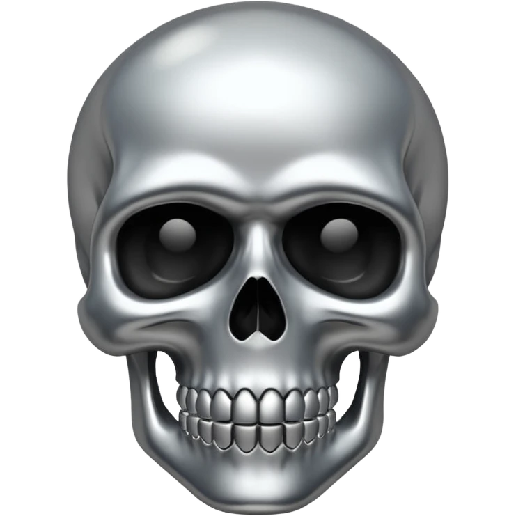 silver chrome scull emoji