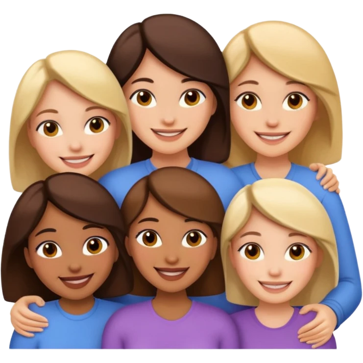 women embrace emoji