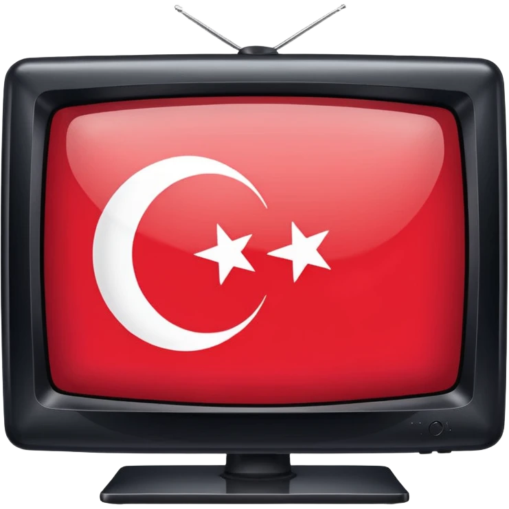 TV screen with the Turkish flag inside emoji