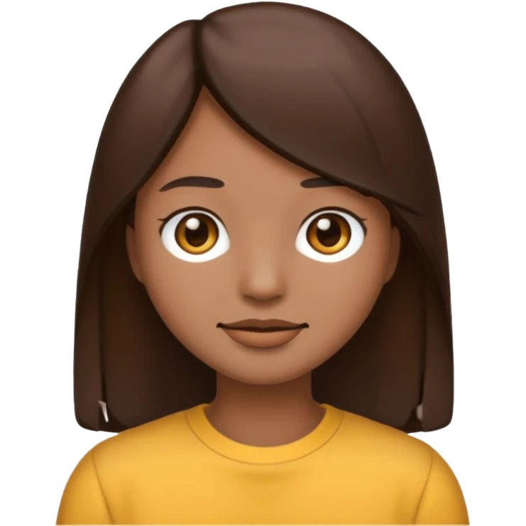Make an emoji with medium straight dark brown hair emoji