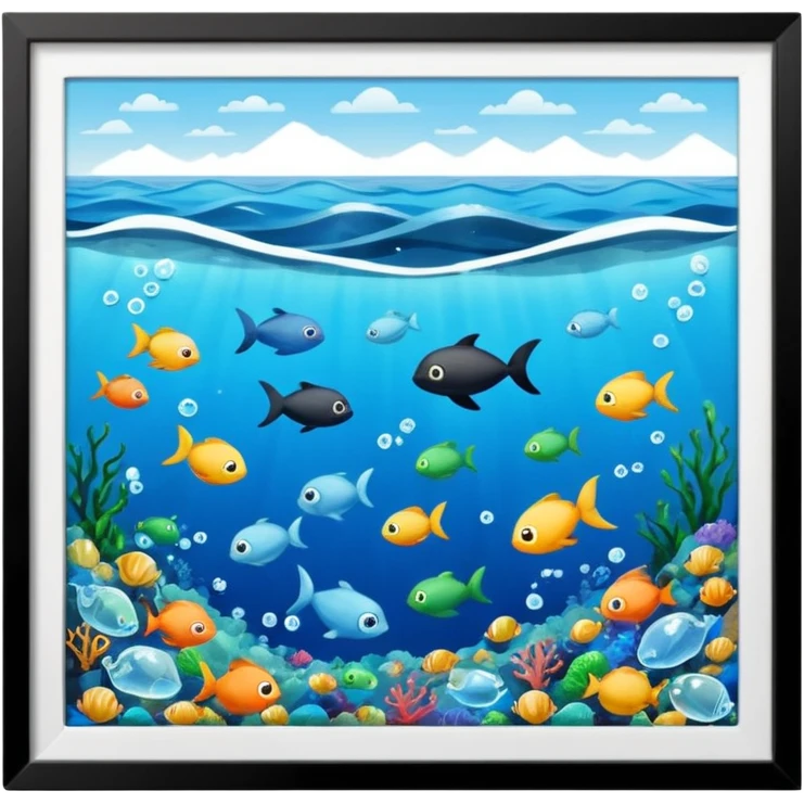 ocean with floating plastic waste emoji