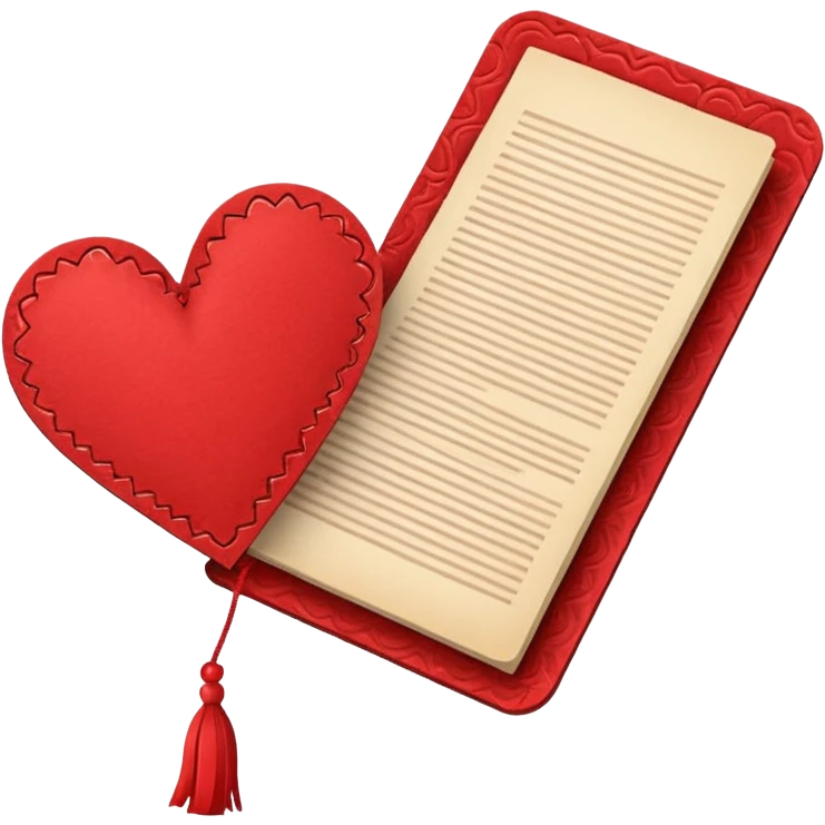 heart patterned bookmark emoji