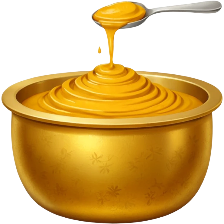 Turmeric paste in a golden metal bowl emoji