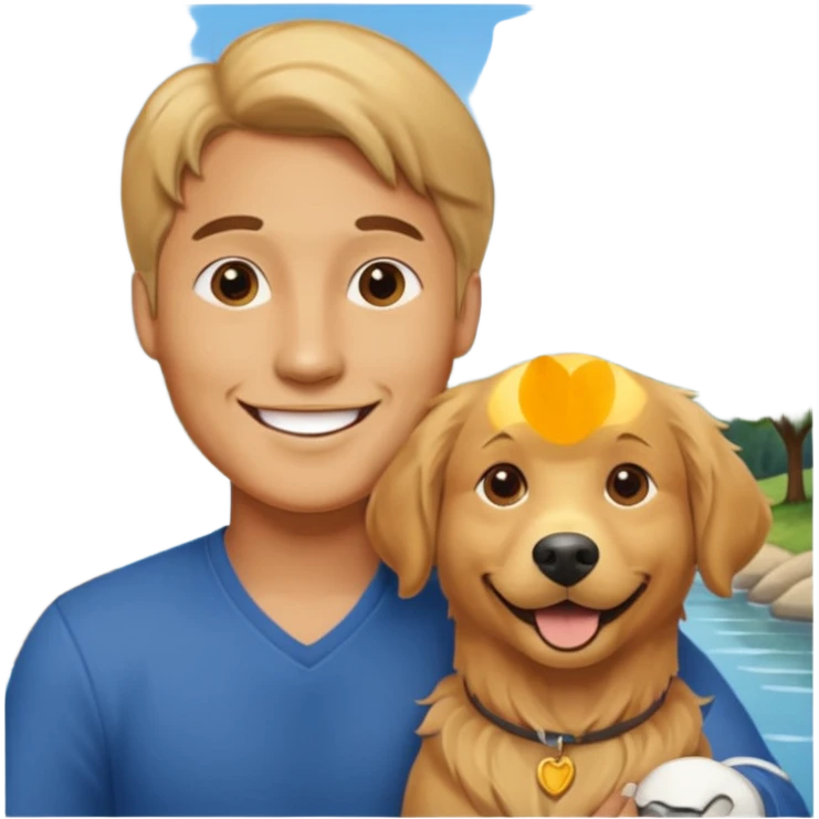 Man with dog emoji