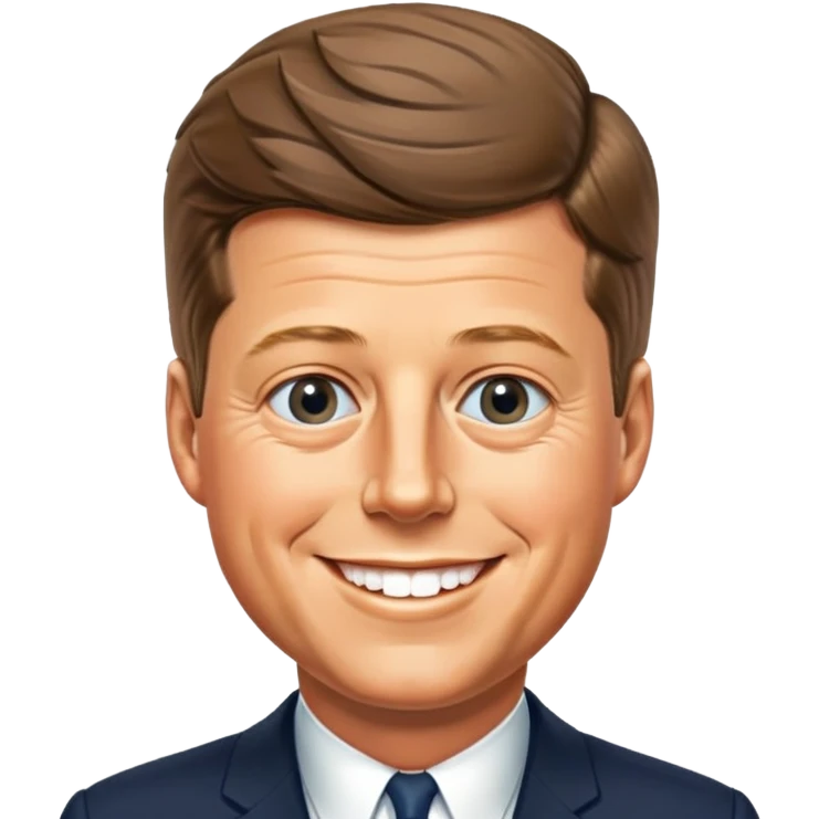 John F. Kennedy smiling portrait emoji