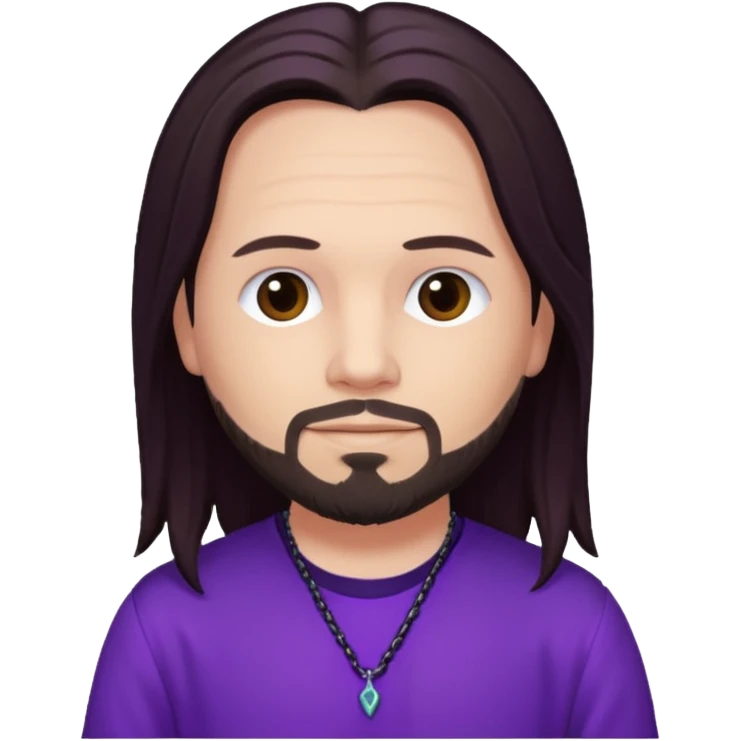 Jonathan Davis long dark brown hair, purple outfit emoji