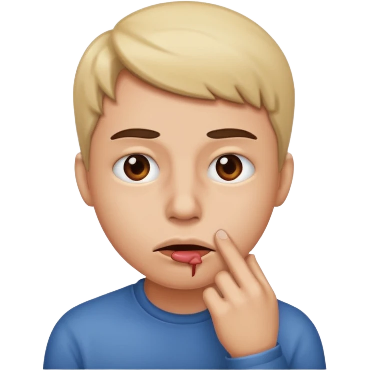 Mordida de labio emoji