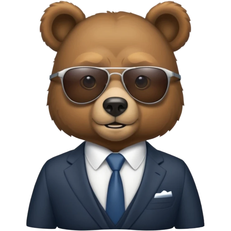 Bear in a suit with dunglasses emoji