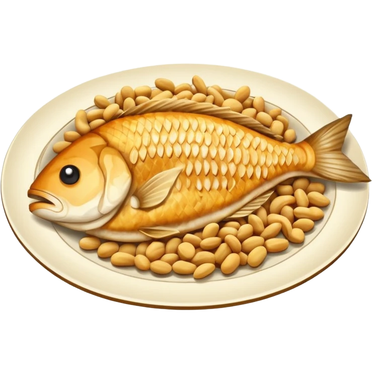 fish and peanut indonesian food emoji